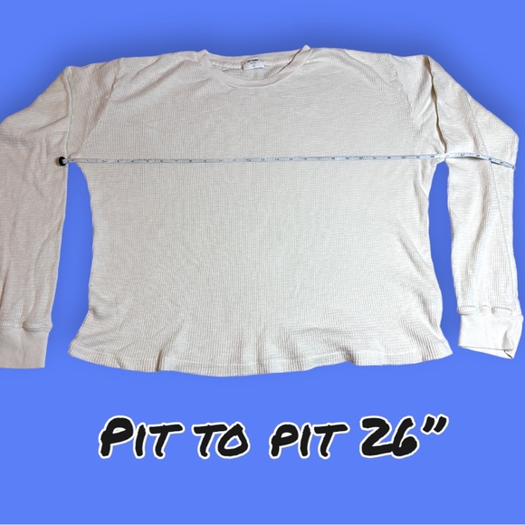 NWOT ⭐️RE/DONE Thermal Long Sleeve T-Shirt in Vintage White. Size Large 🧤❄️🧣 - Picture 6 of 8
